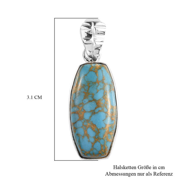 Blauer Mojave-T&uuml;rkis-Solit&auml;r-Anh&auml;nger in Silber, 8,24 ct. image number 6