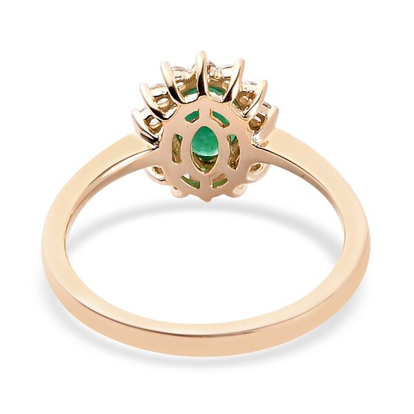 AAA Sambischer Smaragd und Zirkon Ring 375 Gold image number 5