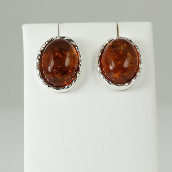 Nat&uuml;rlicher Baltischer Bernstein Ohrringe 925 Silber