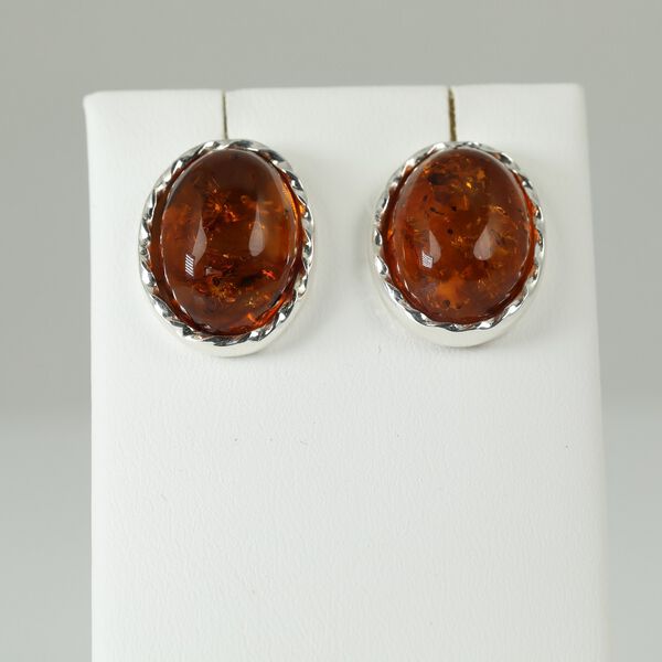 Nat&uuml;rlicher Baltischer Bernstein Ohrringe 925 Silber image number 0