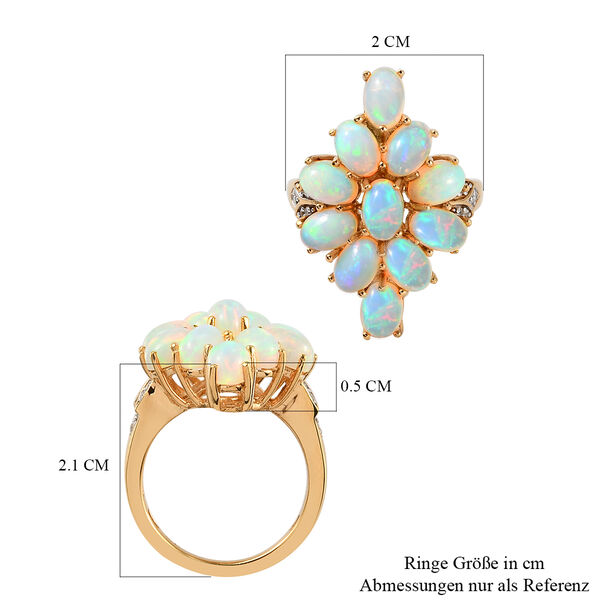 Nat&uuml;rlicher, &auml;thiopischer Opal und Zirkon-Ring - 3,67 ct. image number 8