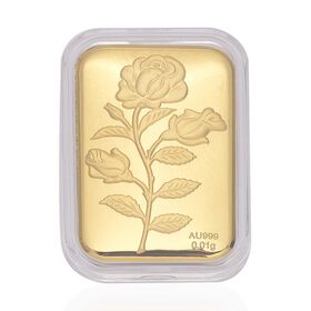 EXKLUSIVES GESCHENK - 999er Goldplatte mit Rosen-Motiv