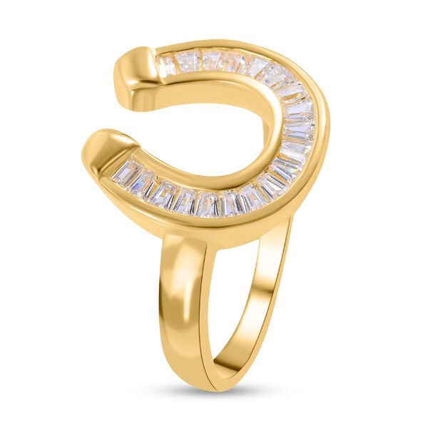 Lustro Stella - Wei&szlig;er Zirkonia Ring, 925 Silber vergoldet, ca. 0,72 ct image number 3