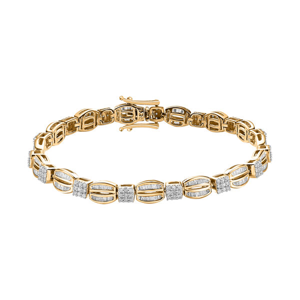 Diamant Armband, 19cm, 925 Silber Gelbgold Vermeil - 1,50 ct. image number 0