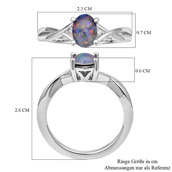 Boulder Opal Triplett und Zirkon Ring - 0,77 ct. image number 5