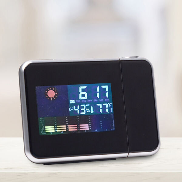Laser Digital Projektionswecker mit Wetterstation, LCD Panel, 15x6,2x11 cm, 2xAAA Batterie (nicht inkl.), Schwarz image number 7