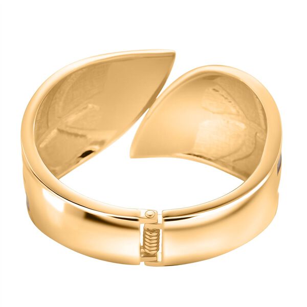 Emaille-Armband in Hellbraun mit goldfarbenem Blattmuster, ca. 17 cm image number 6