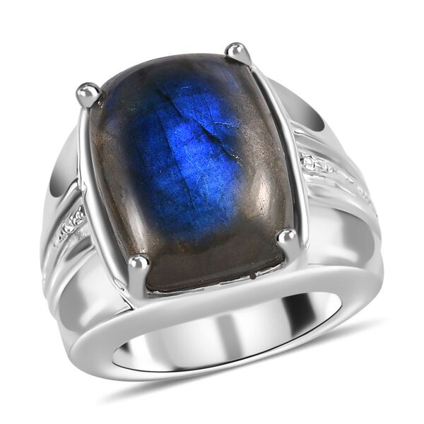 AAA Labradorit Ring 316L Edelstahl (Größe 17.00) ca. 14.04 ct image number 5