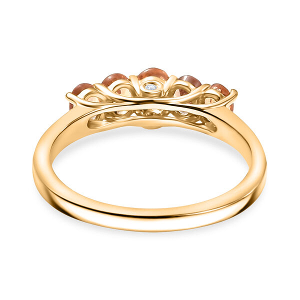 D'Joy AA Goldener Saphir, Wei&szlig;er Diamant Ring 925 Silber 750 Gelb Vergoldet (Gr&ouml;&szlig;e 19.00) ca. 1,24 ct image number 6