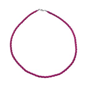 Rhodolith Granat Halskette, ca. 45 cm, 925 Silber ca. 38.75 ct