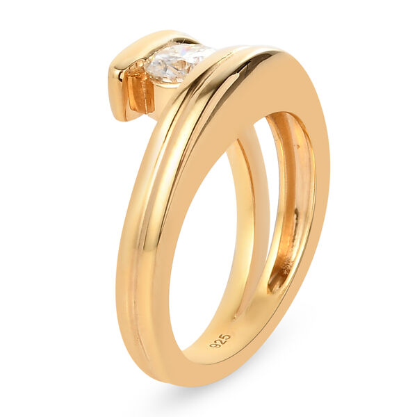 Moissanit Ring 925 Silber vergoldet  ca. 0,44 ct image number 5