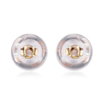 9 Paar Ohrstopper Set Rund, 925 Silber Kern mit Silikon, rhodiniert vergoldet ros&eacute;vergoldet