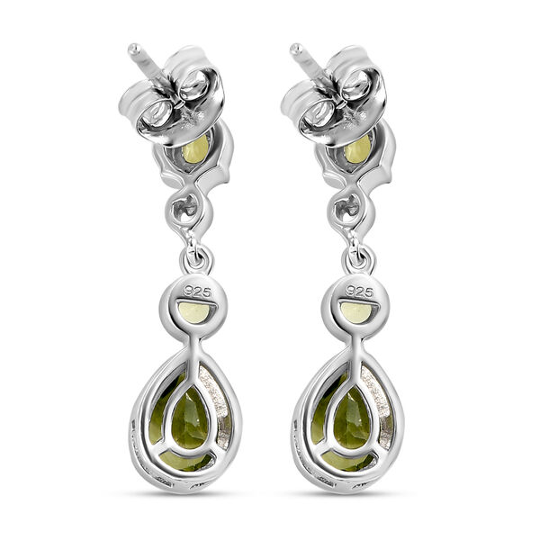 Natürliche Peridot-Ohrringe, 925 Silber platiniert ca. 1,94 ct image number 5