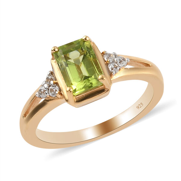 Natürlicher Peridot und Zirkon-Ring - 1,19 ct. image number 4