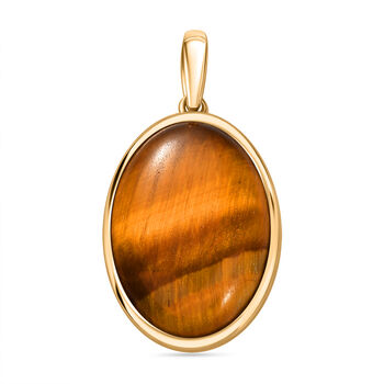 Tigerauge Anh&auml;nger, Messing, ca. 19.38 ct