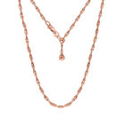 Verstellbare Twisted-Singapur Diamantschliff-Halskette in rosévergoldet Silber, 60cm image number 0