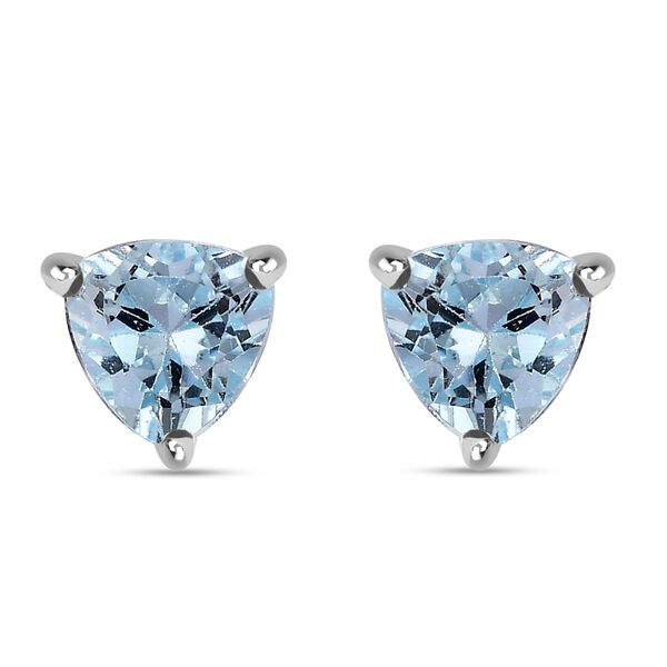 Himmelblaue Topas Ohrringe, 925 Silber ca. 1.77 ct