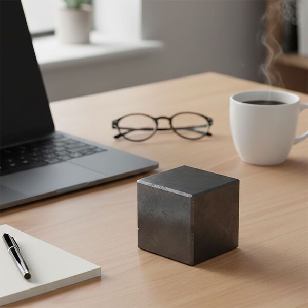 Shungit Quadrat 4 cm ca. 110 g Schwarz image number 2