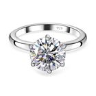 Moissanit Ring, 925 Silber platiniert (Gr&ouml;&szlig;e 16.00) ca. 2.47 ct