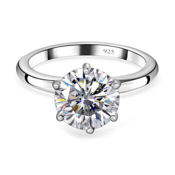 Moissanit Ring, 925 Silber platiniert (Gr&ouml;&szlig;e 16.00) ca. 2.47 ct