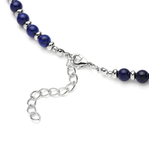 Lapislazuli Halskette, ca. 45 cm, silberfarben ca. 101.00 ct image number 4