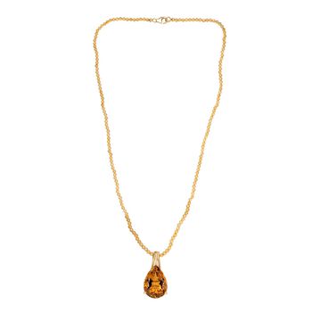 D'Joy AA Citrin Anh&auml;nger 50cm mit Kette - 58,60 ct.