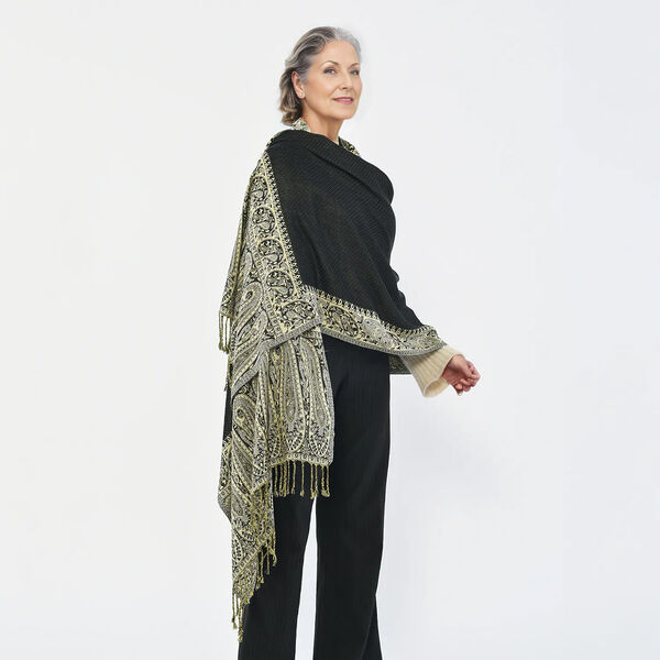 Gewebter Viskose Schal, schwarz image number 3