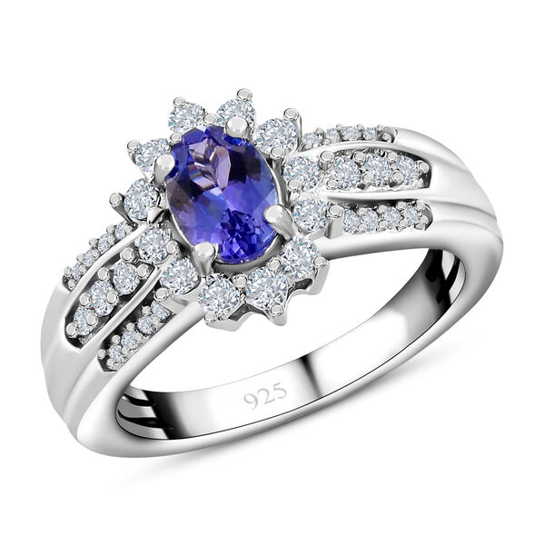 AAA Tansanit und Zirkon Ring - 1,18 ct. image number 5