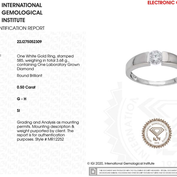 LUXORO IGI zertifizierter SI Labor Diamant Ring in 585 Wei&szlig;gold - 0,50 ct. image number 7