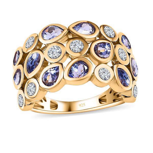 Tansanit und Zirkon Ring - 2,96 ct. image number 4