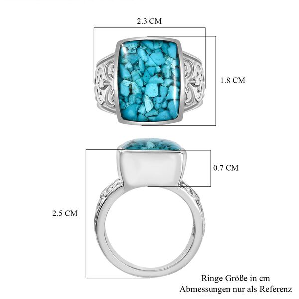 Sleeping Beauty Matrix Türkis Ring 950 Kupfer (Größe 17.00) ca. 10.00 ct image number 7