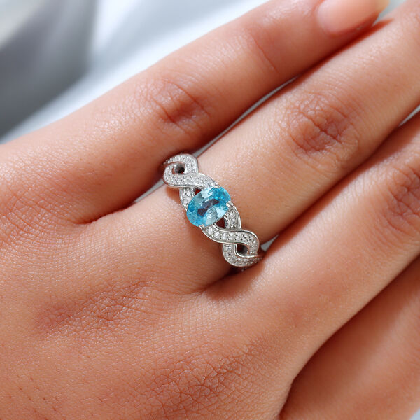 Kambodschanischer, blauer und weißer Zirkon-Ring - 1,64 ct. image number 3