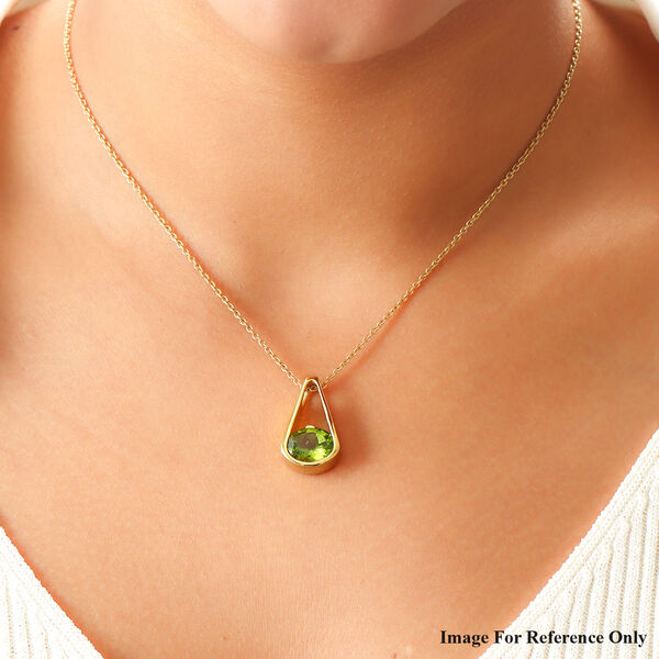 Nat&uuml;rlicher Peridot-Solit&auml;r-Anh&auml;nger in Silber, 2,45 ct. image number 3