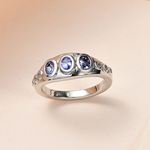 AAA Tansanit und Zirkon Ring - 0,63 ct. image number 2