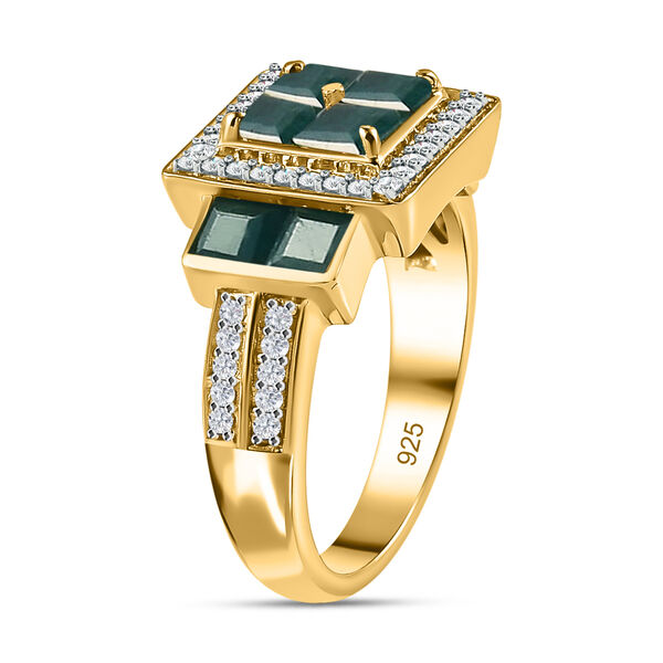 Grandidierit und Zirkon-Ring, 925 Silber Gelbgold Vermeil  ca. 1,58 ct image number 4