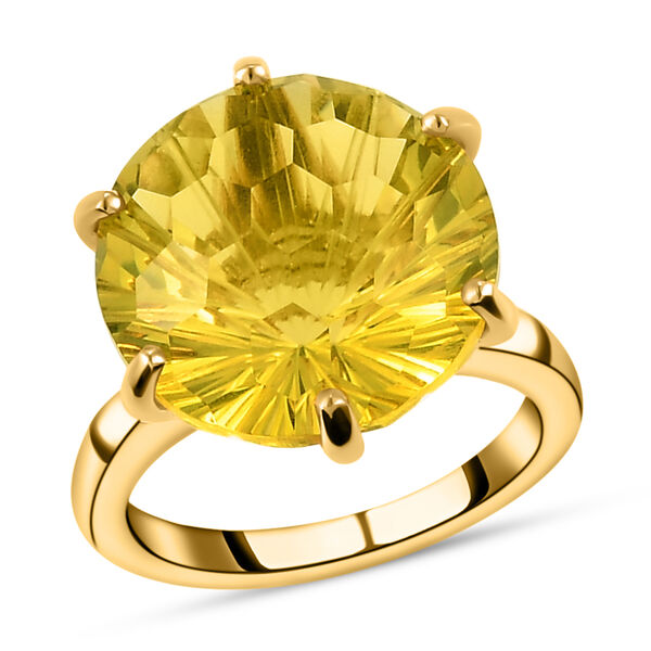 Exklusiver Schliff - Ouro Verde-Quarz Ring, 925 Silber vergoldet  ca. 10,62 ct image number 4