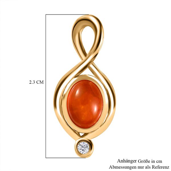 AA orange &auml;thiopischer Welo Opal und Zirkon-Anh&auml;nger - 0,84 ct. image number 5