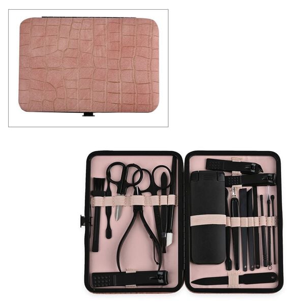 20-teiliges professionelles Maniküre- und Pediküre-Set, 15,5x11x2,5 cm, Braun image number 0