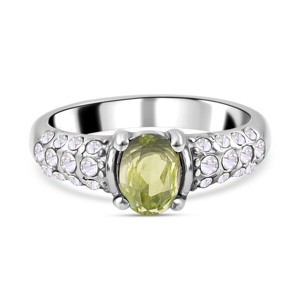 3er Set - Nat&uuml;rlicher Peridot-Anh&auml;nger mit Kette und Ring, 316L Edelstahl , ca. 0.60 ct image number 2