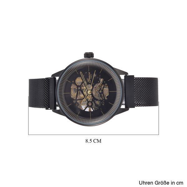 GENOA Automatik Mechanische Uhr mit Schwarzem Sonnenschein-Hohlzifferblatt und Modernem Minimalistischem Runddesign image number 6