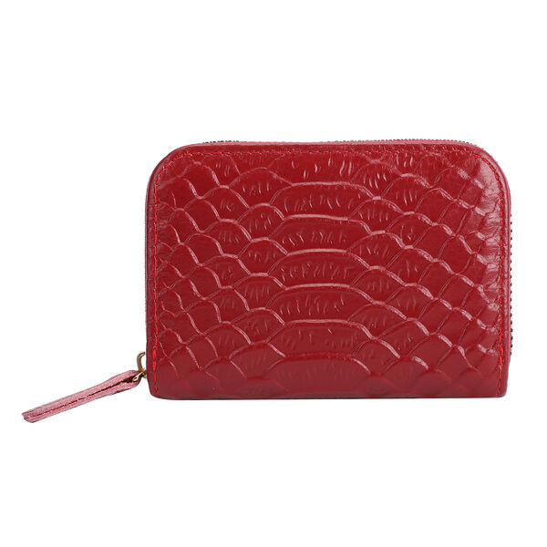 Geldb&ouml;rse aus 100% echtem Leder, Gr&ouml;&szlig;e: 11x7,5 cm, Weinrot image number 4