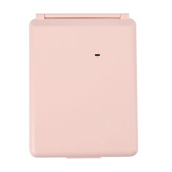 Faltbarer LED-beleuchteter Schminkspiegel, 3 Helligkeitsstufen, Doppelseitige Spiegelfl&auml;chen, Rosa