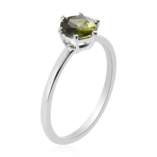 3er-Set Simulierter Peridot Ring, Ohrstecker und Anhänger 925 Silber ca. 0,66 ct image number 0