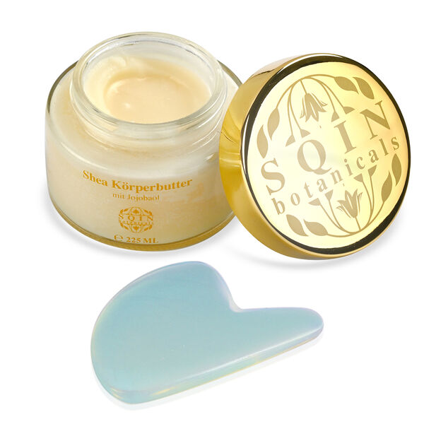 Shea K&ouml;rperbutter mit Jojoba&ouml;l inkl. Opalit Gua Sha, 225 ml image number 2