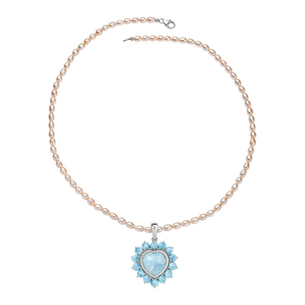 D'Joy Larimar Schmuckset ca. 50 cm 925 Silber rhodiniert image number 4