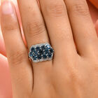 London Blautopas Cluster Ring in Silber, 2,80 ct. image number 2