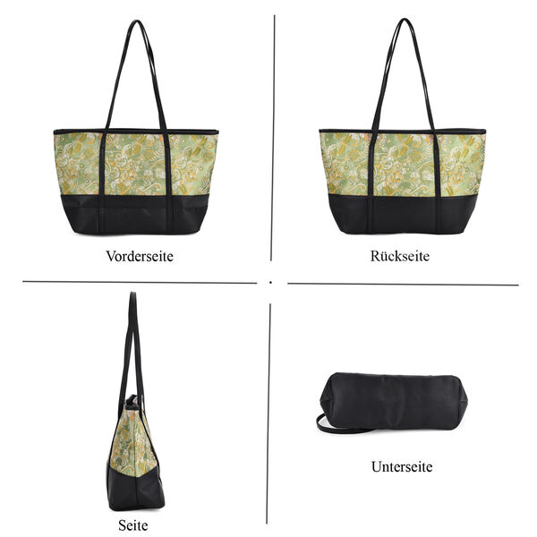 Gro&szlig;e Tragetasche mit Libellenmuster, 48&times;29&times;14 cm, Gr&uuml;n image number 3