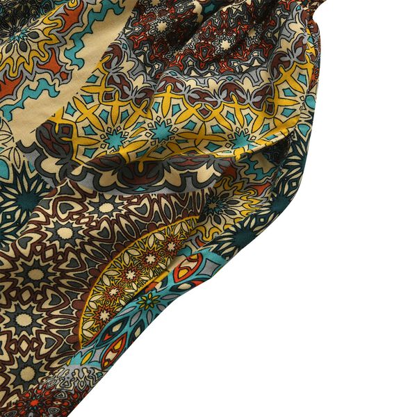 Taillen-Culottes mit Smok-Detail und Kaleidoskop-Muster, Einheitsgröße, grün image number 3