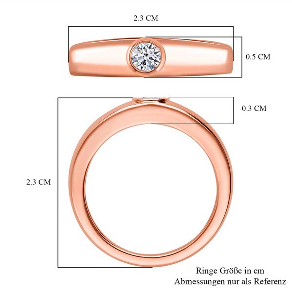 LUXURIANT VS-EF Labor Diamant Ring, 925 Silber 750 Ros&eacute;gold Vermeil - 0,25 ct. image number 5