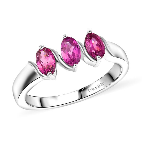 D'Joy Rhodolith Granat Ring, 925 Silber platiniert - 0,91 ct. image number 3